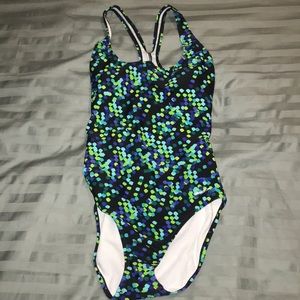 BNWOT Blue and Green Speedo one piece swimsuit